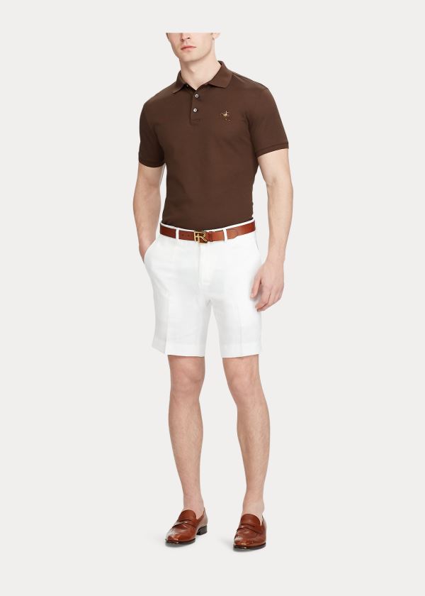 Men's Ralph Lauren Straight Fit Linen Shorts | 568394JXU